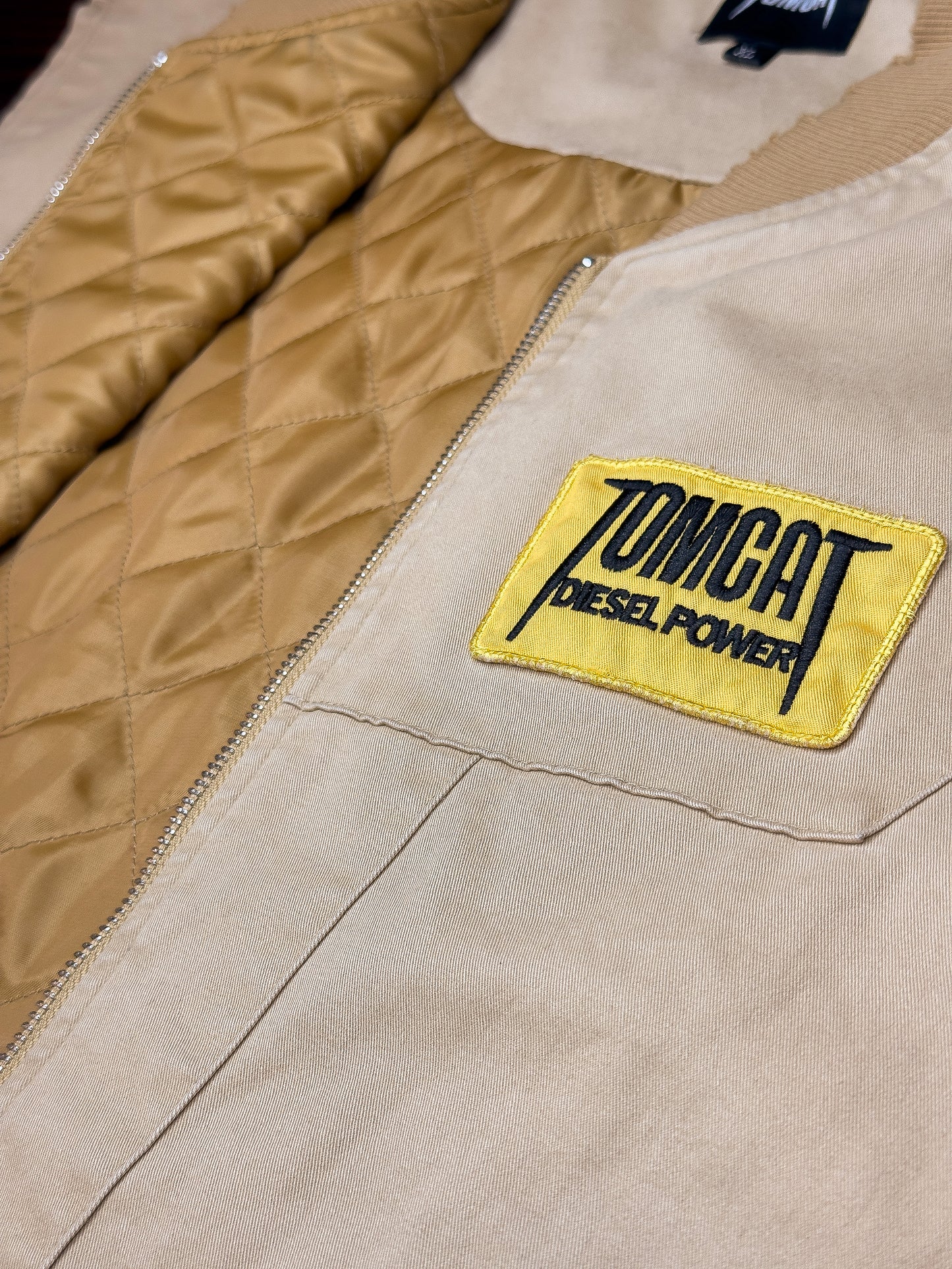 “DIESEL POWER” Distressed Workwear Canvas Vest